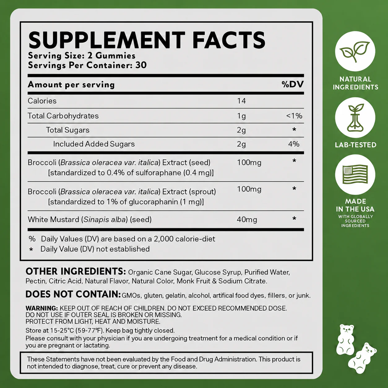 NeuroBrocc Sulforaphane Supplement Gummies